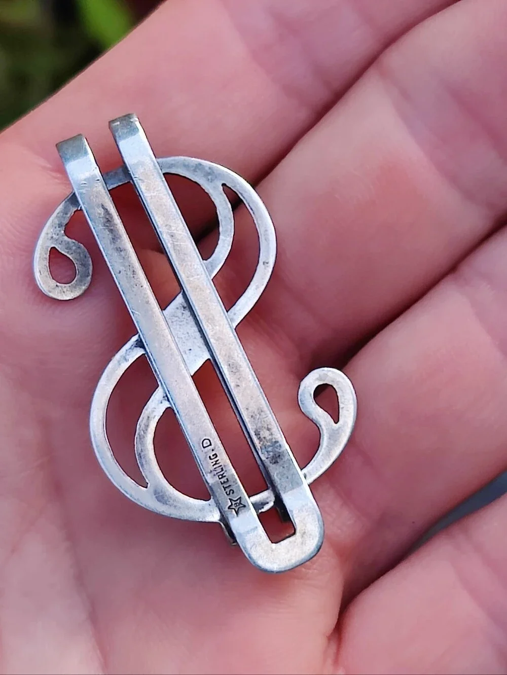 💵 Vintage Sterling Silver Dollar Sign Money Clip